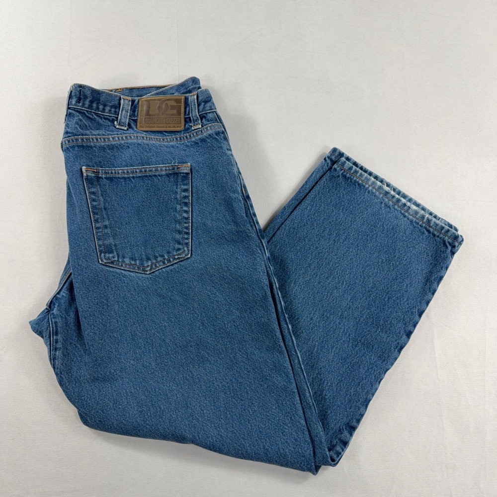 Diamond Gusset Relaxed Fit Jeans Made in‎ USA Blue Denim Mens 39x30